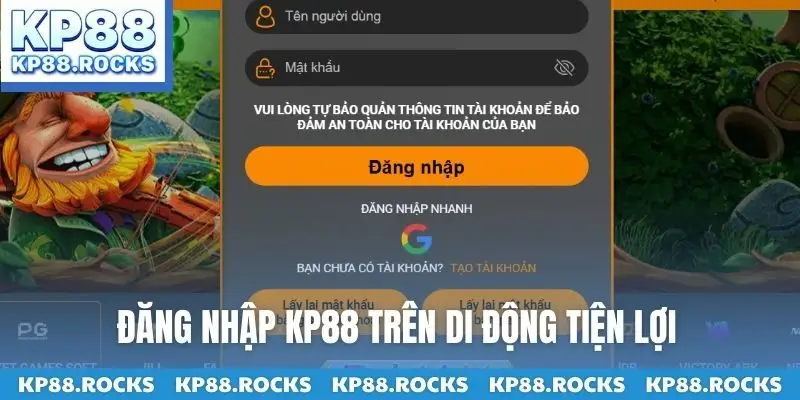 Đăng nhập KP88 trên di động tiện lợ