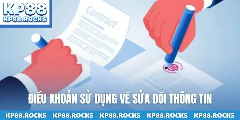Điều khoản sử dụng về sửa đổi thông tin