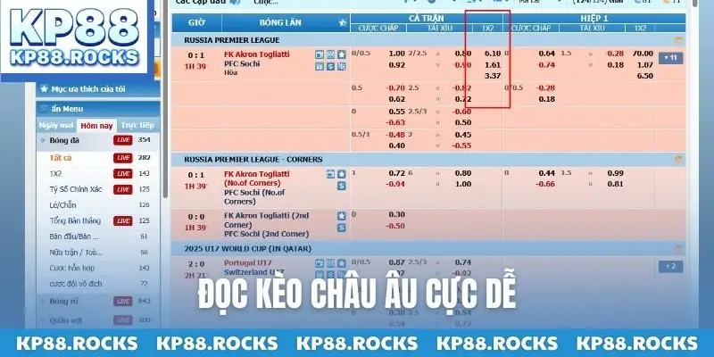 Đọc kèo châu Âu cực dễ