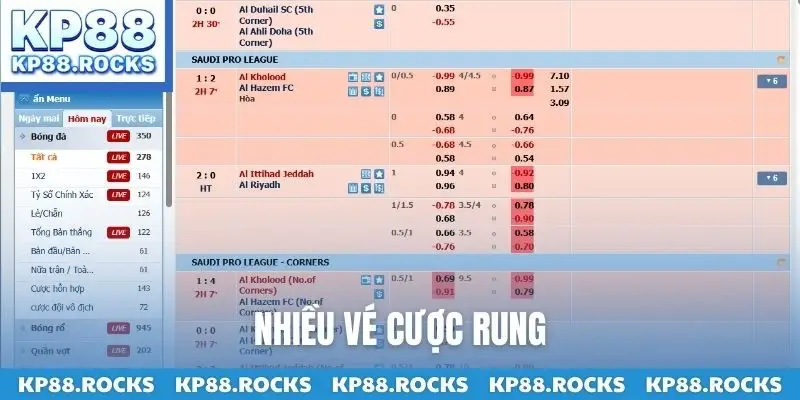Nhiều vé cược rung