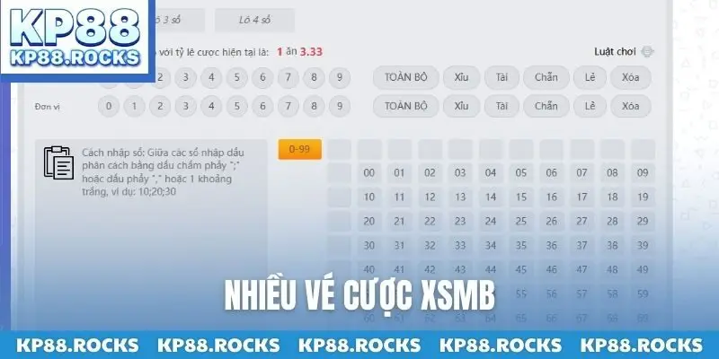 Nhiều vé cược XSMB