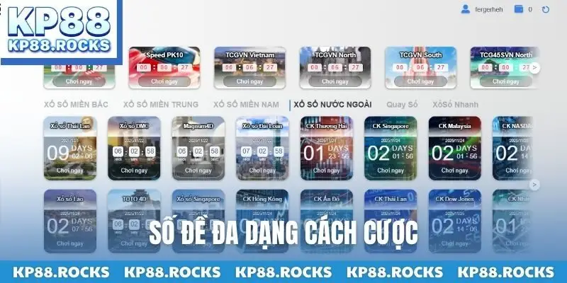 Số đề đa dạng cách cược